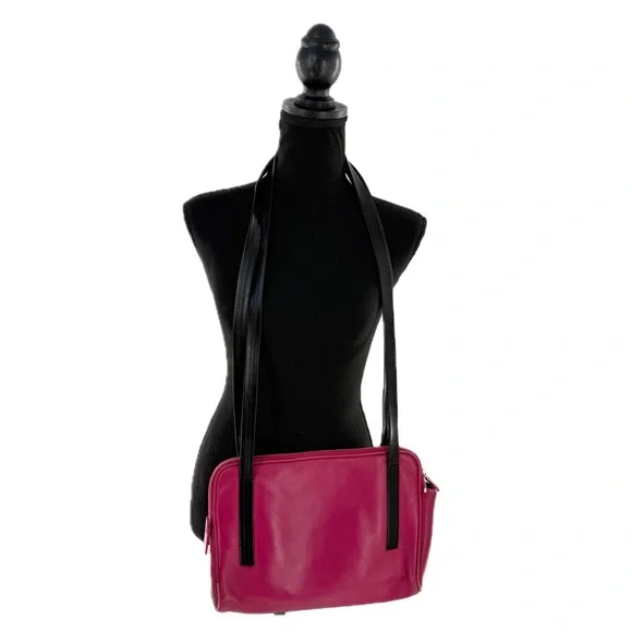 Coach Leatherware Berry & Black Leather Messenger Travel Bag Style 5068 Vintage - Picture 4 of 17